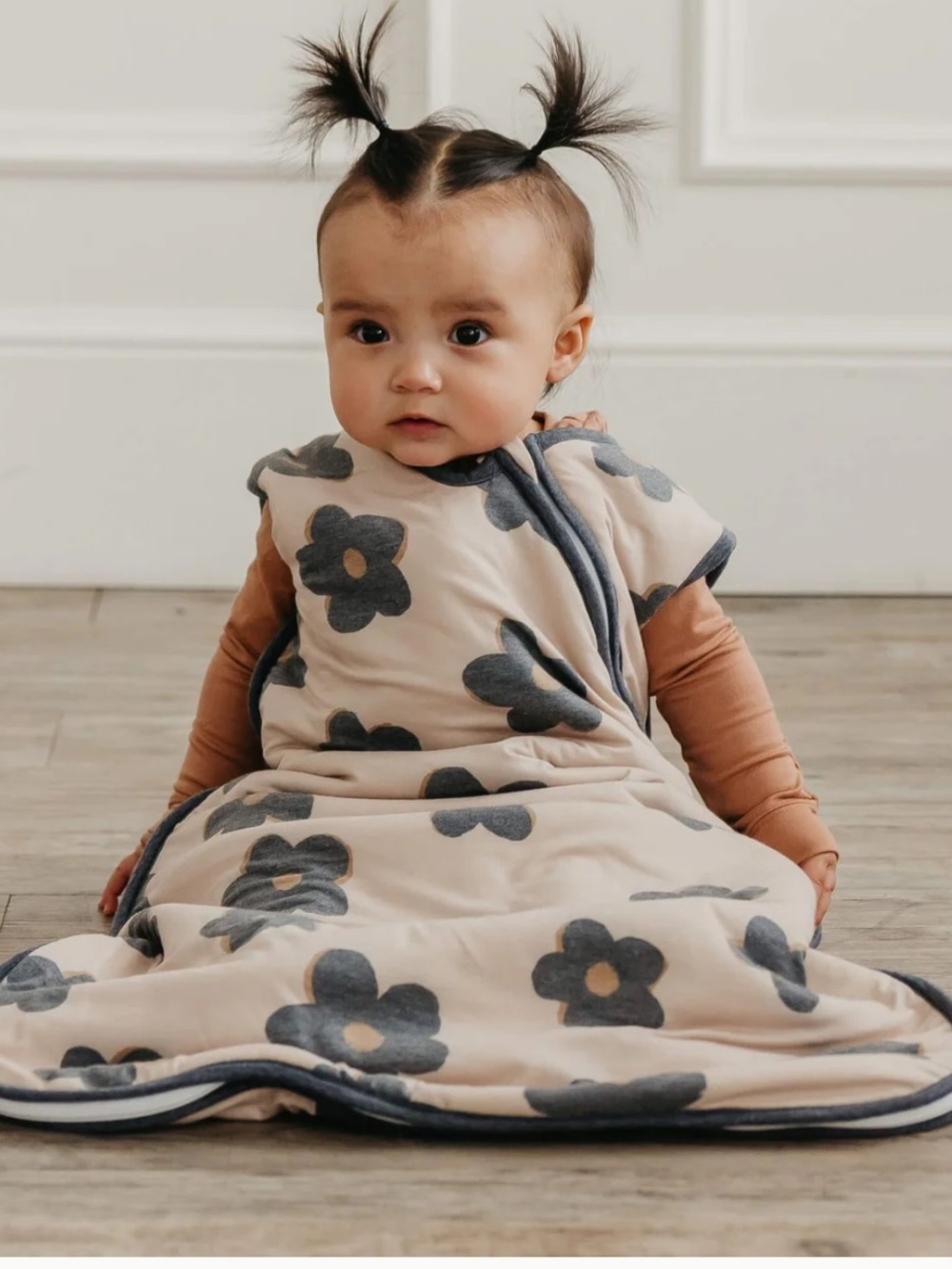 Baby Floral Sleep Sack - Tan/Grey